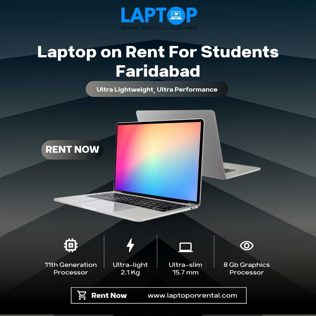 Laptop available for rent in Gurgaon, offering modern technology and convenience for students needing temporary access.